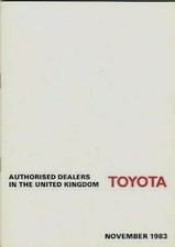 Toyota Dealer List 1983-84 UK